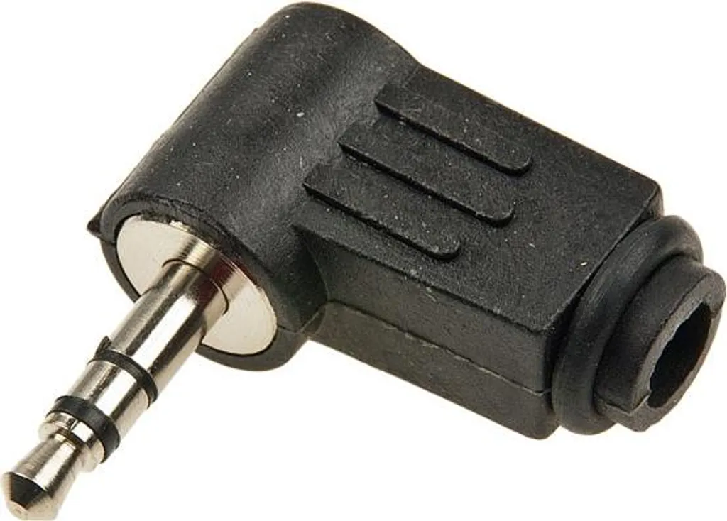 Fiche jack 3,5 mm coudée anti-faux contact pour réparation de câble