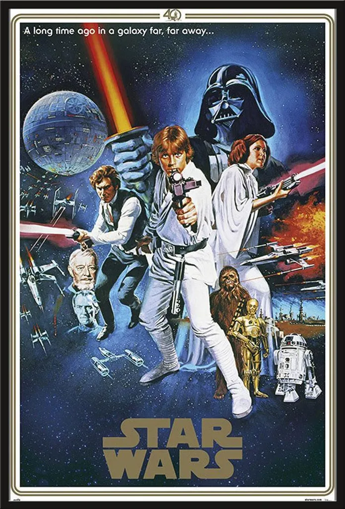 Poster Star Wars Encadré pour Décoration Murale Cinéma et Salon Geek