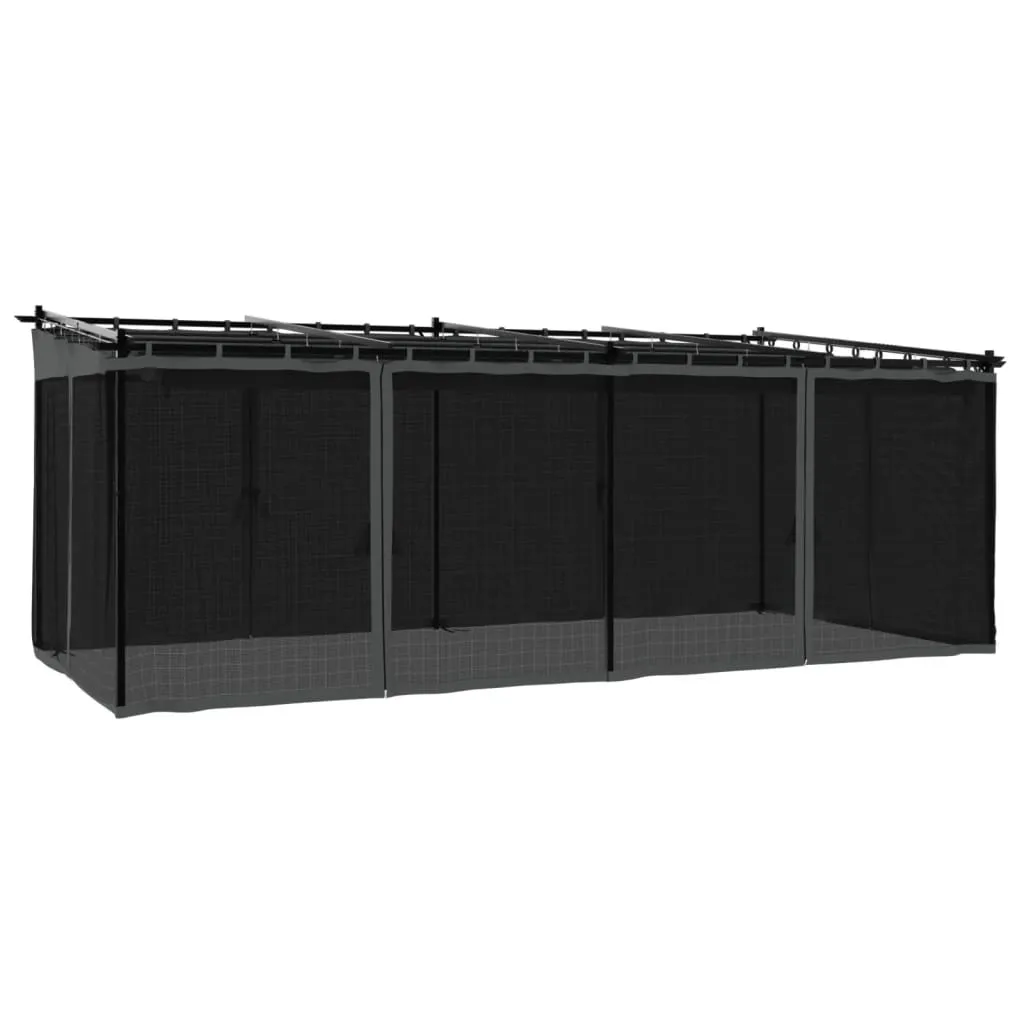 vidaXL Pavillon de Jardin 6x3 m Anthracite avec Parois en Filet et Acier