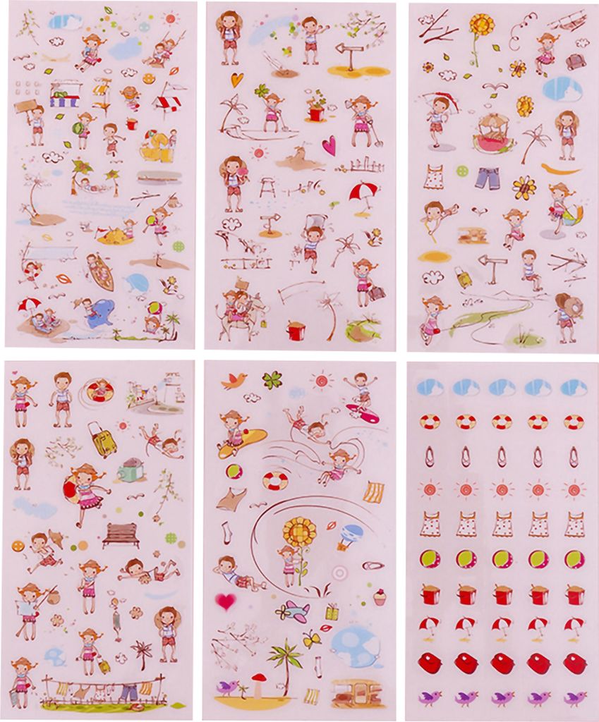 6pcs Abziehbilder entzückende selbstklebende umweltfreundliche Kinder-Cartoon-Aufkleber für Jungen-2#