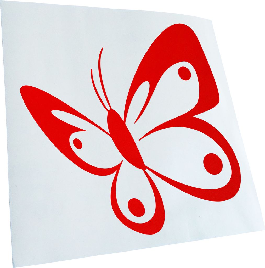 Kiwistar - Autoaufkleber - rot - 60 x 55 cm - Schmetterling - Heckscheibenaufkleber - Aufkleber für Auto Kfz Fahrrad, LKW, Truck Mofa