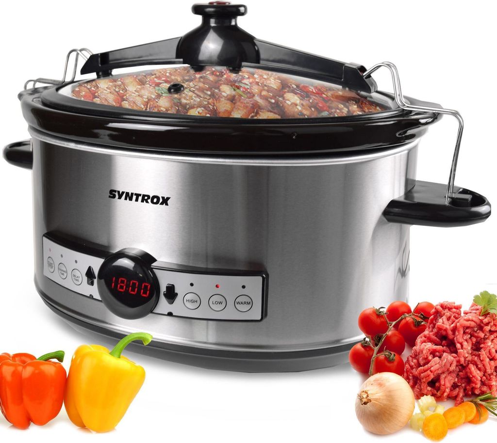 Syntrox Germany Slow Cooker Digital 6,5 Liter 320W Schongarer