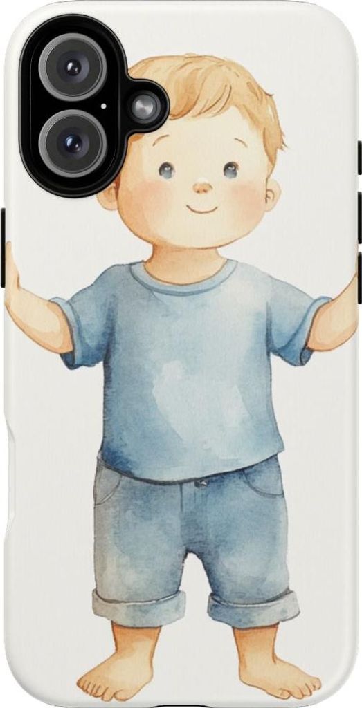 Aquarell-Baby mit erhobenen Händen – Handyhülle Kompatibel mit iPhone 16 Plus