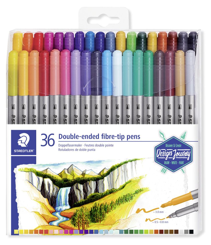 STAEDTLER 3200 Doppelfasermaler Etui mit 36 Farben Produktbild 