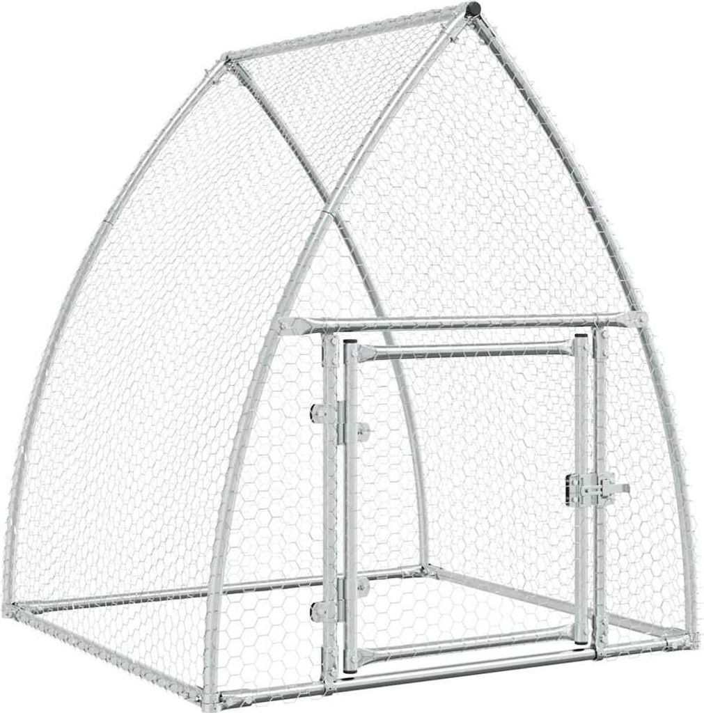 vidaXL Hühnerkäfig Silbern 100x105x120 cm Verzinkter Stahl