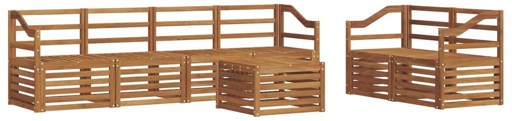 vidaXL Outdoor-Sofagarnitur 7 pcs Natur Massivholz Akazie