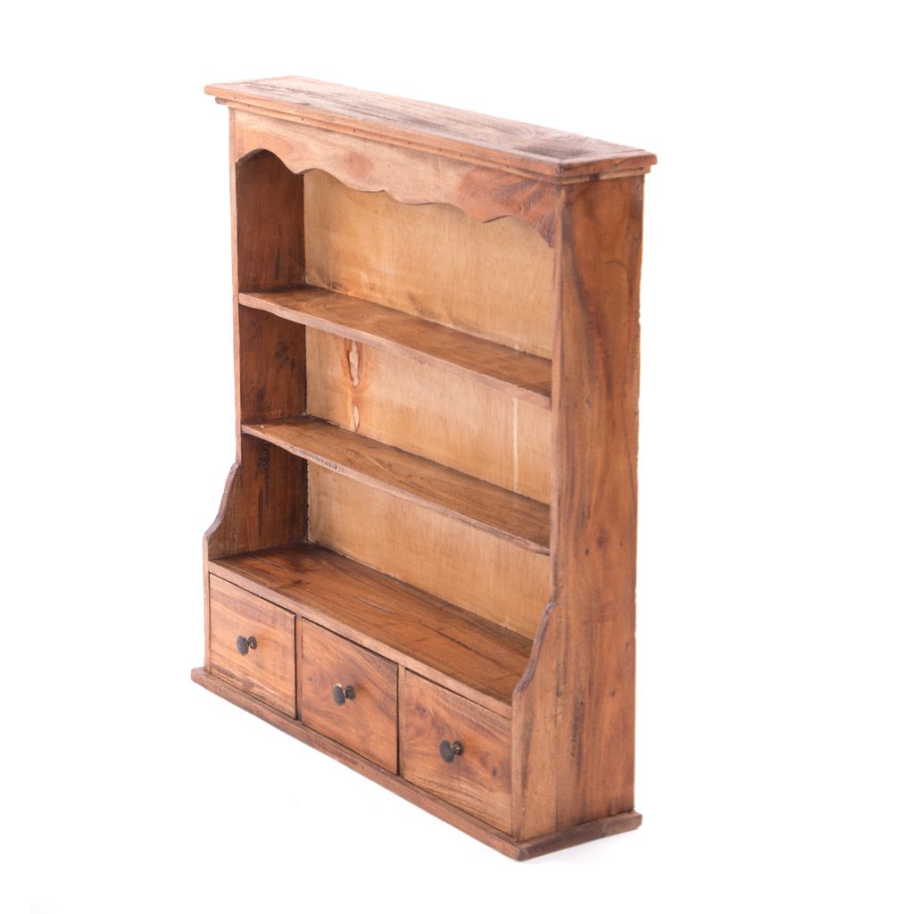 WANDREGAL "NELIA" | Mahagoni Holz, 62 cm | Küchenregal mit Produktbild 