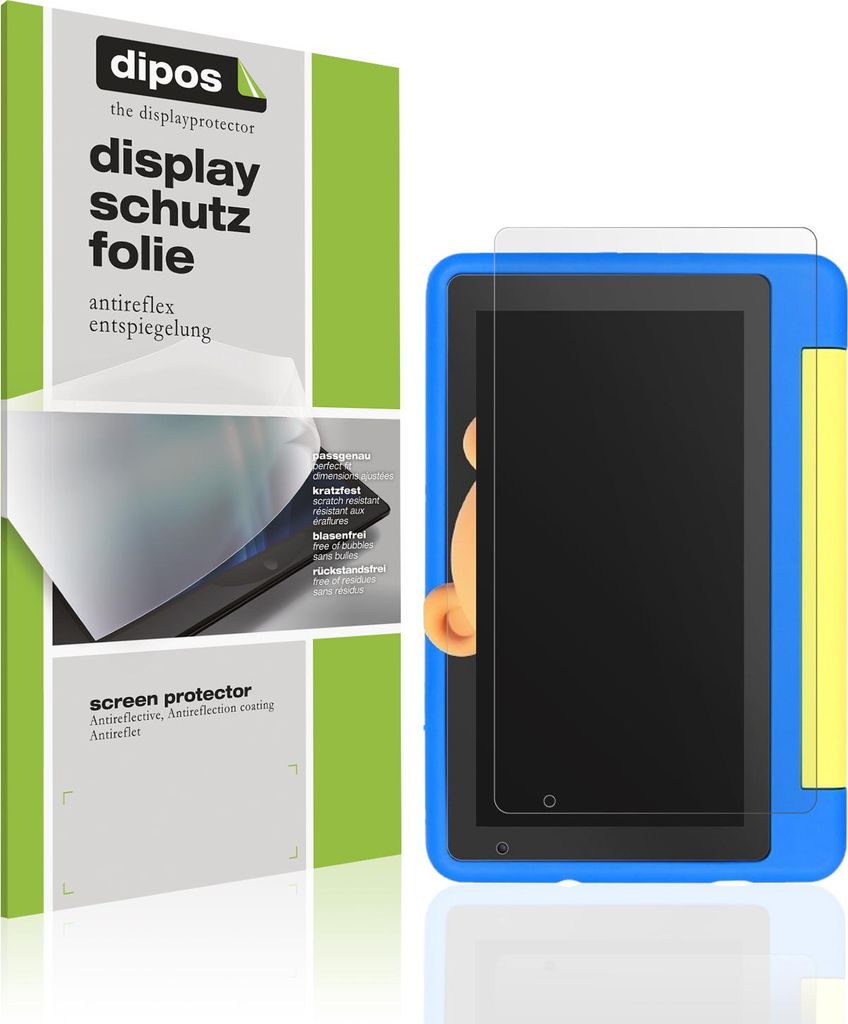 2x Schutzfolie für Happybe Kids Tablet 7 Zoll matt Displayschutzfolie Folie Display Schutz dipos