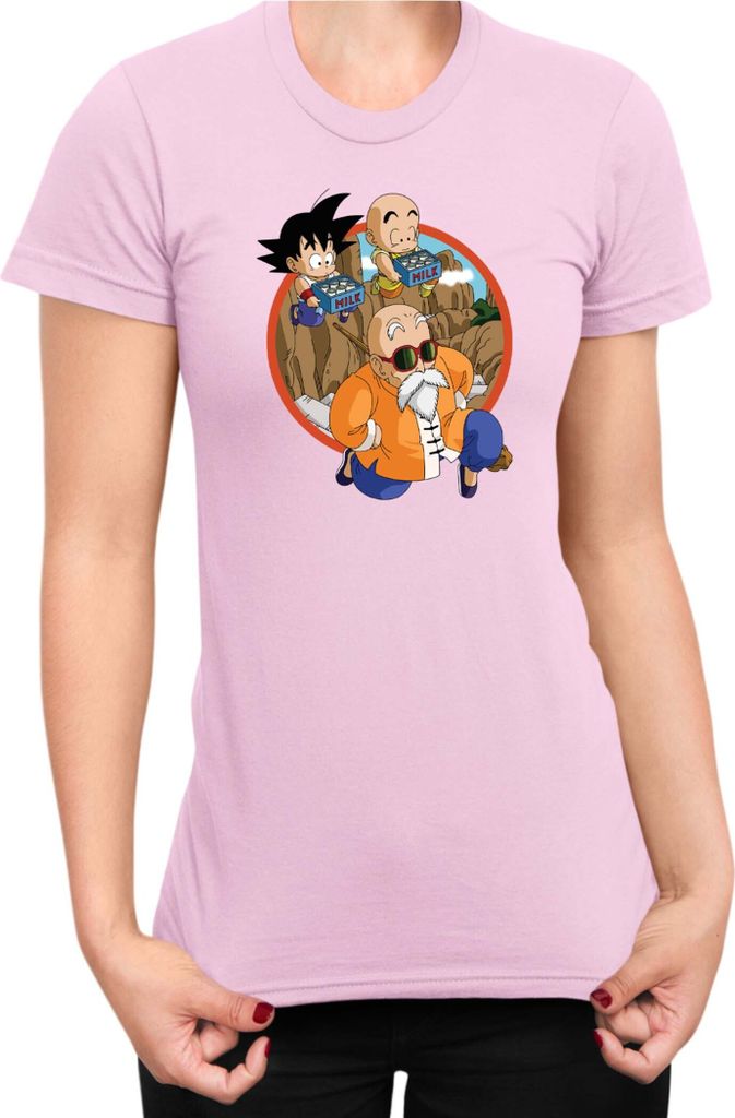 Damen T-Shirt Dragon Anime Manga Ball Z Master Roshi 015, Lady 2XL / Hellrosa