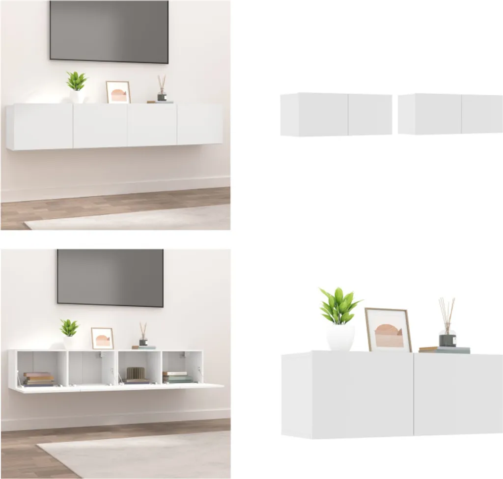 Offerta Set 2 Porta TV vidaXL Bianchi 80x30x30 | Mobile TV a Muro