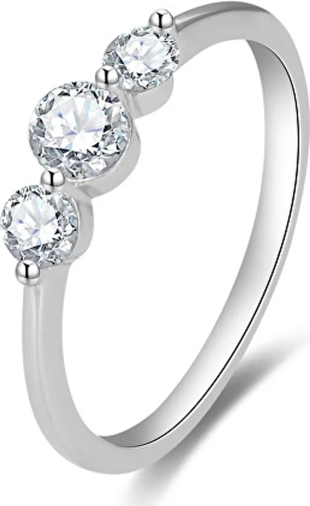 Alliance solitaire en zircon cubique et anneau brillant, modèle 54 mm