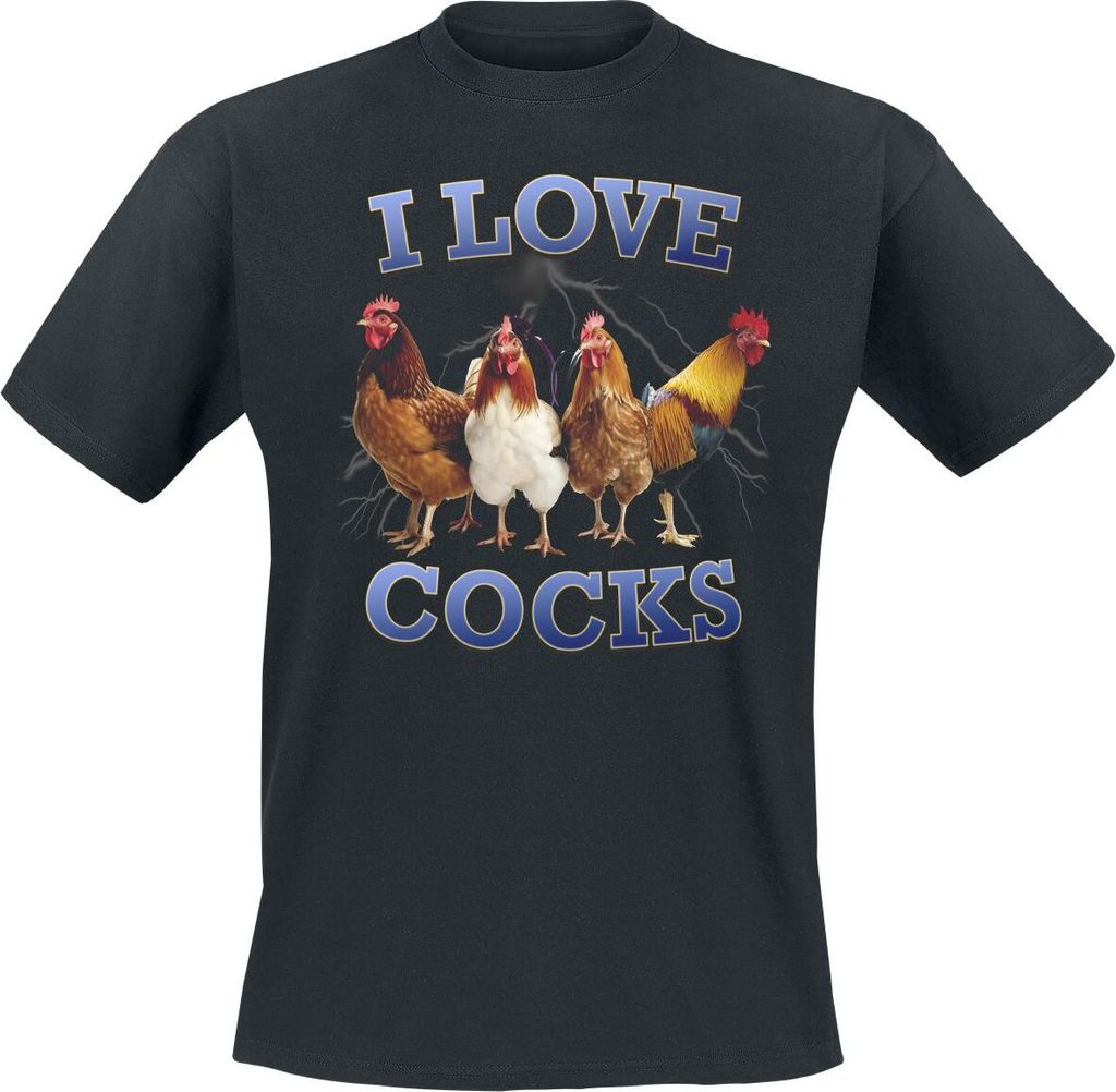Tierisch T-Shirt Herren I Love Cocks schwarz XXL