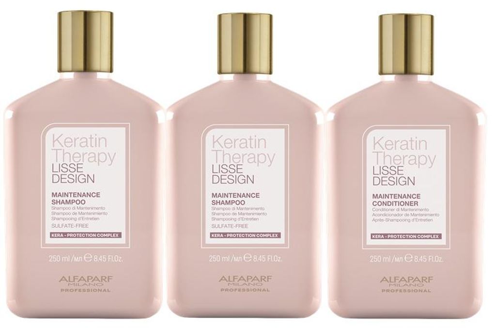 Alfaparf Keratin Therapy Lisse Design Maintenance Shampoo 250ml + Alfaparf Keratin Therapy Lisse Design Maintenance Conditioner 2x250ml