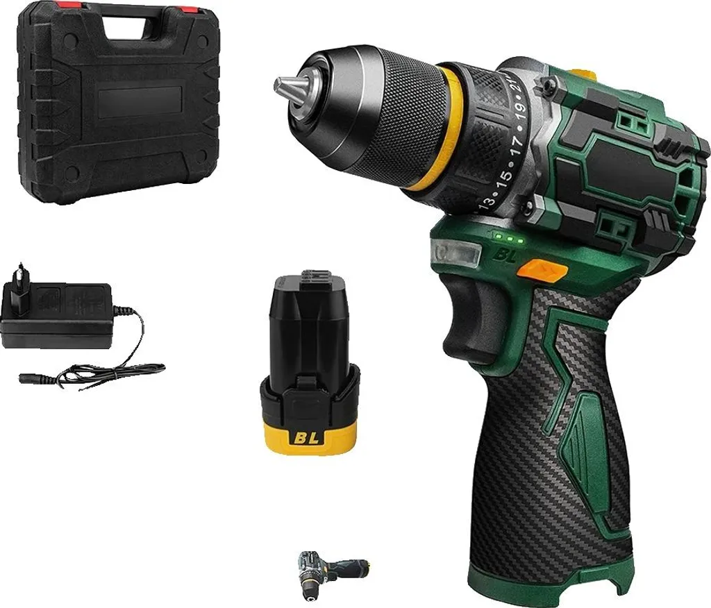 Perceuse visseuse à percussion Brushless 23 vitesses Kit complet 18V