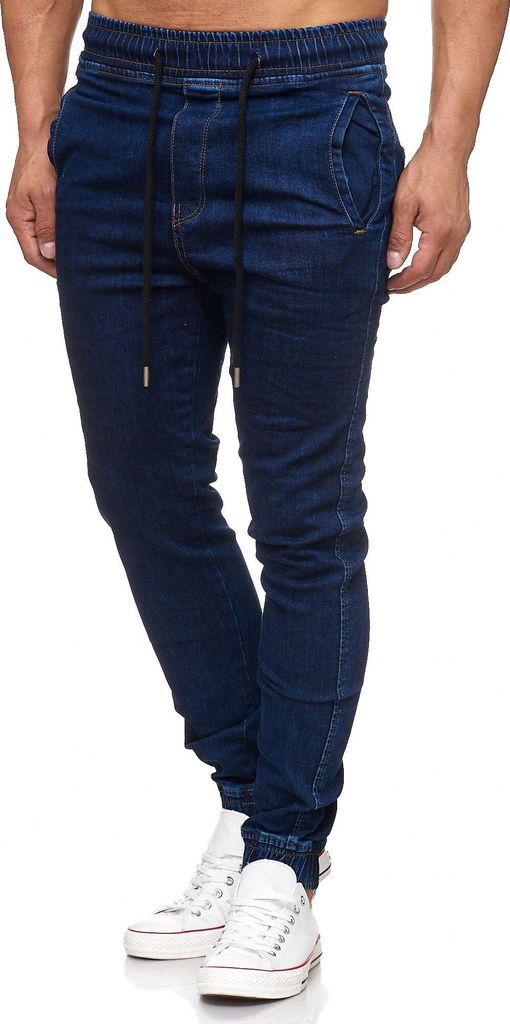 Tazzio Herren Jeans Regular Fit im Jogger-Stil 17504 Dunkelblau L