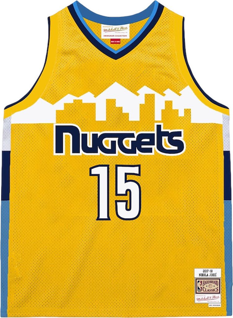 Mitchell & Ness Swingman Jersey Denver Nuggets Nikola Jokic 2017/18 yellow XXL