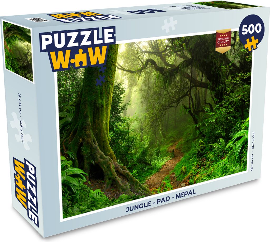 MuchoWow Puzzle 500 Teile Dschungel - Pfad - Nepal - Jungen - Mädchen - Kind - 500 Teile - Kinder - Selberbauen - Puzzlespiele