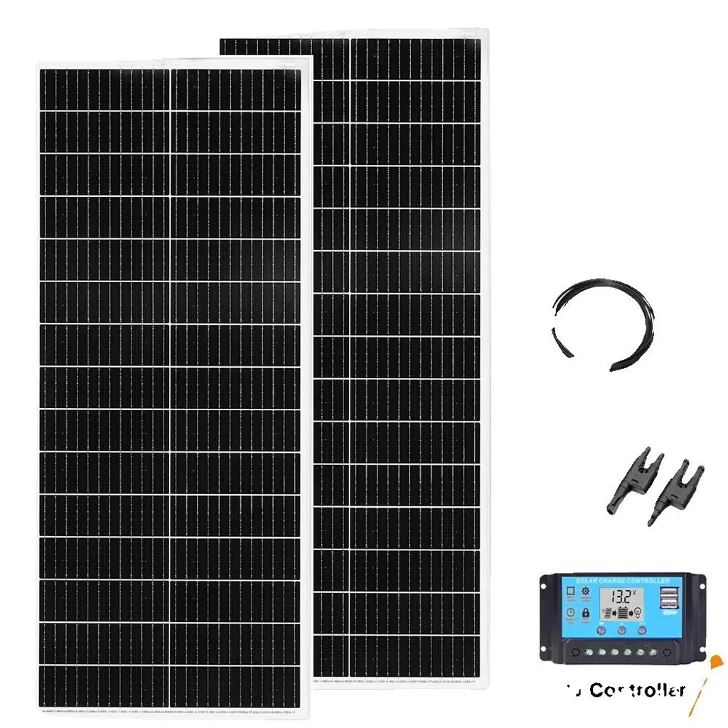 Kit Panneau Solaire 200W 12V 24V Haute Efficacité pour Site Isolé