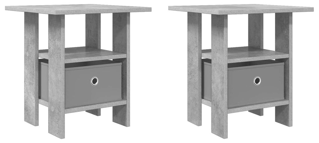 Eleganten-Stil Nachttisch, 2er Set, Beistelltisch,Modernes Design, Beton Grau 41x40x45 cm Holzwerkstoff - Nachttische & -schränke - Möbel26