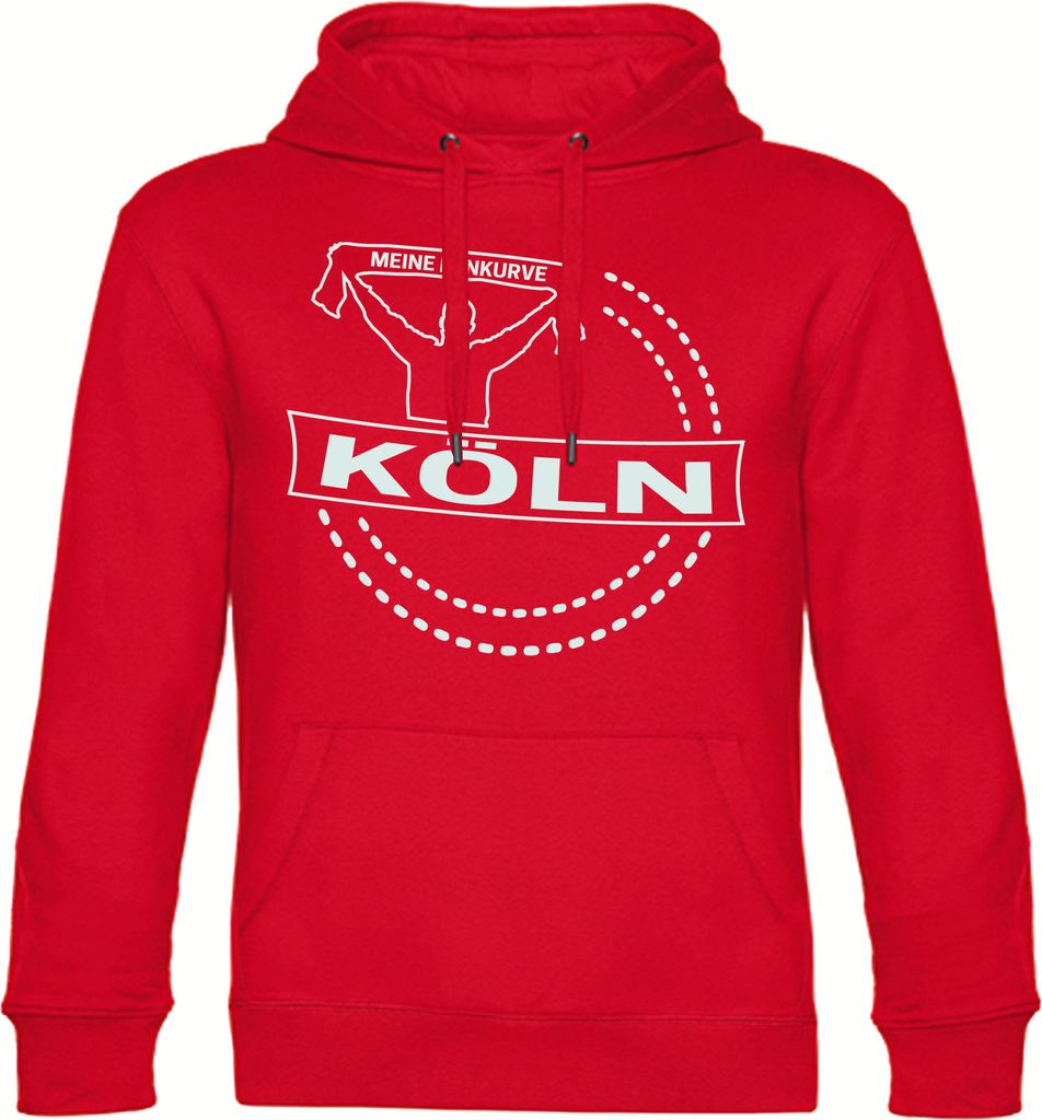 multifanshop Kapuzen Sweatshirt - Köln - Meine Fankurve, rot, Größe XL
