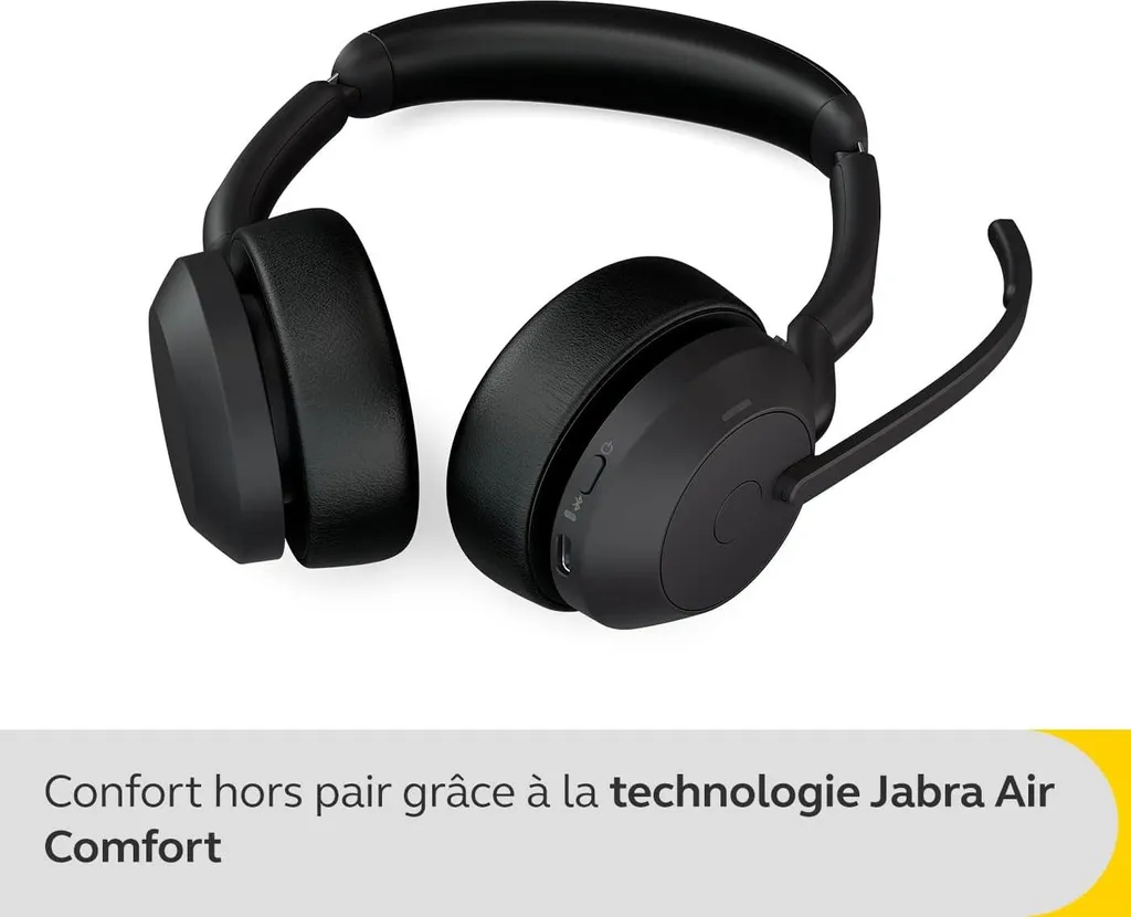 Jabra Evolve2 55 Wireless Cuffie Office Bluetooth con Base Ricarica Nero - 7