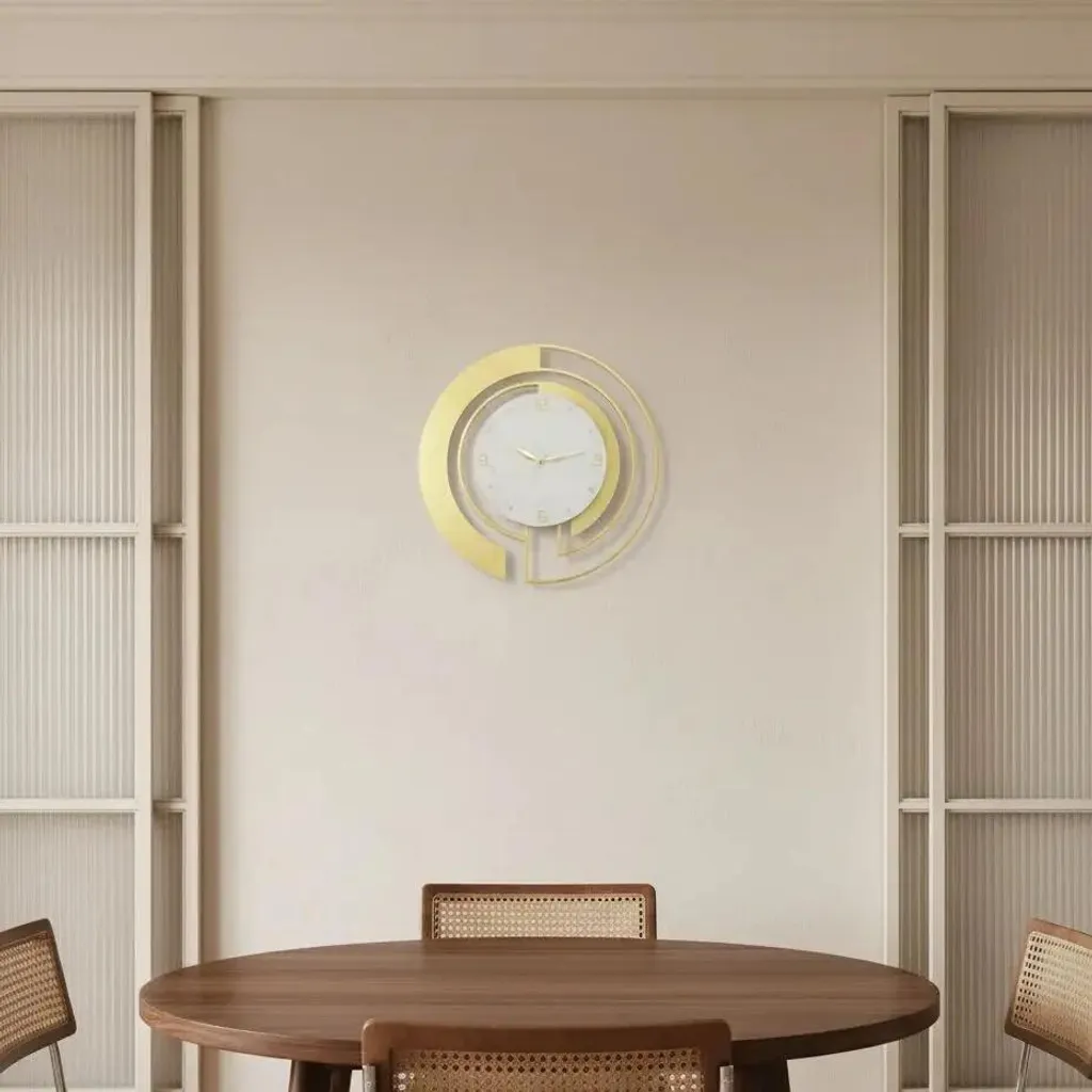 Horloge ronde métal blanc Ø 45 cm structure robuste décorative - 2