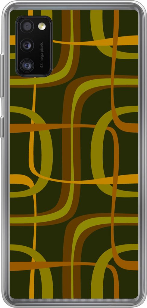 MuchoWow Handyhülle Schutzhülle Hülle für Telefoonhoesje Samsung Galaxy A41 70er Jahre - Retro - Grün Silikon Softcase Handy Hülle - Mobilt...