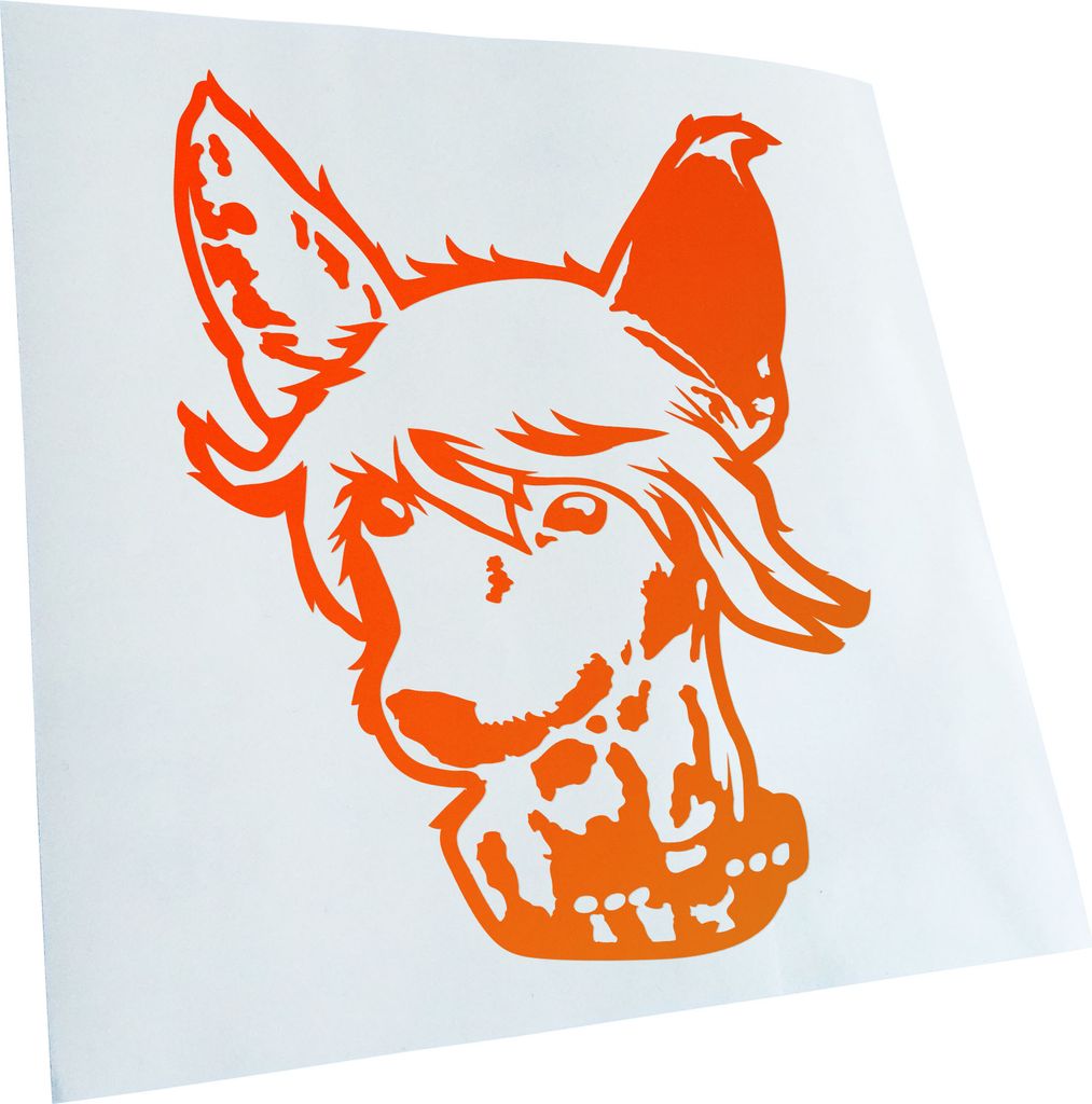 Kiwistar - Autoaufkleber - Chinese Crested Hund - Neonorange - 40x31cm - Aufkleber für Auto, Laptop, Fahrrad, LKW, Motorrad mehrfarbig JDM Decal R...