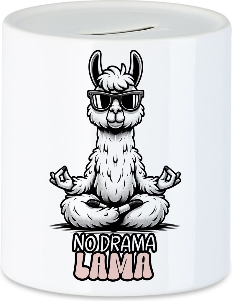 No Drama Lama Meditierendes Lama Spardose Büro Humor Worklife Balance