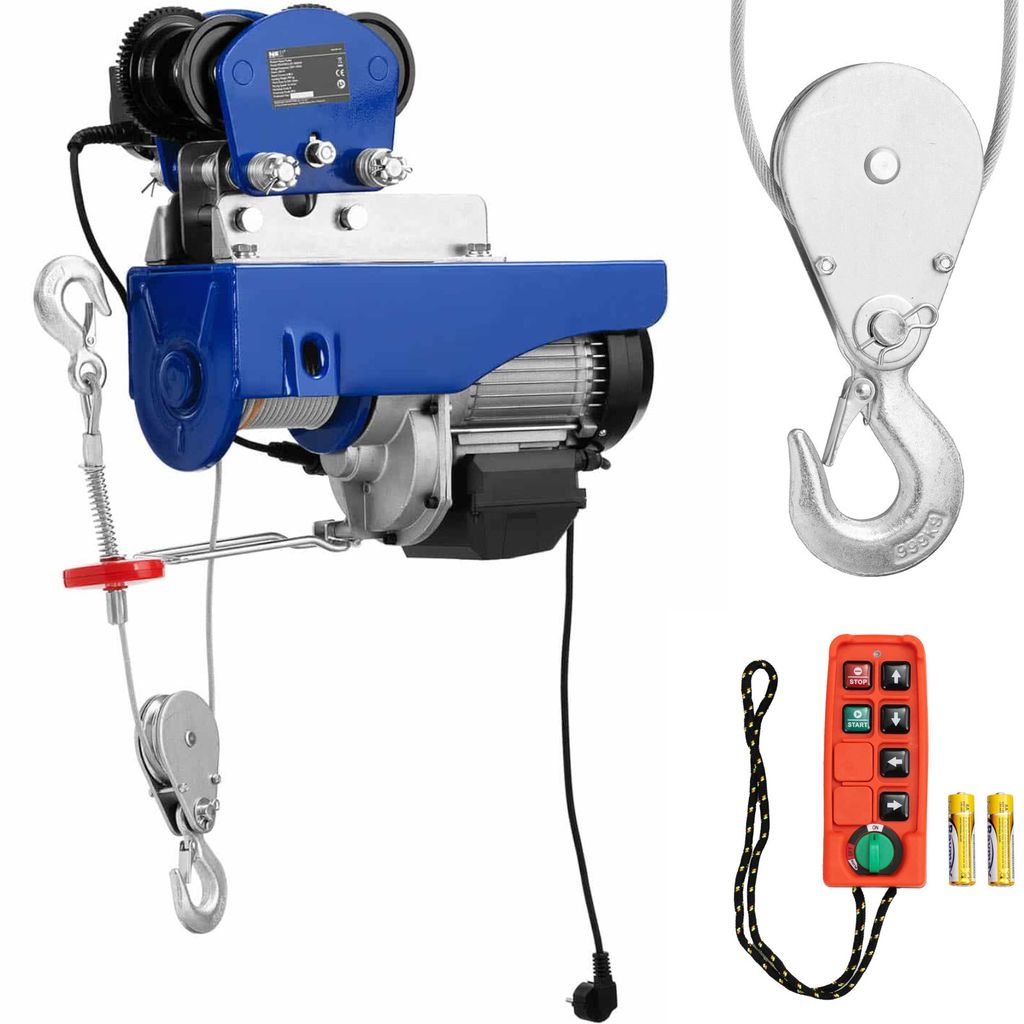 Elektrische Winde mit Seilkran 1600 W 12 m 500 kg Produktbild 
