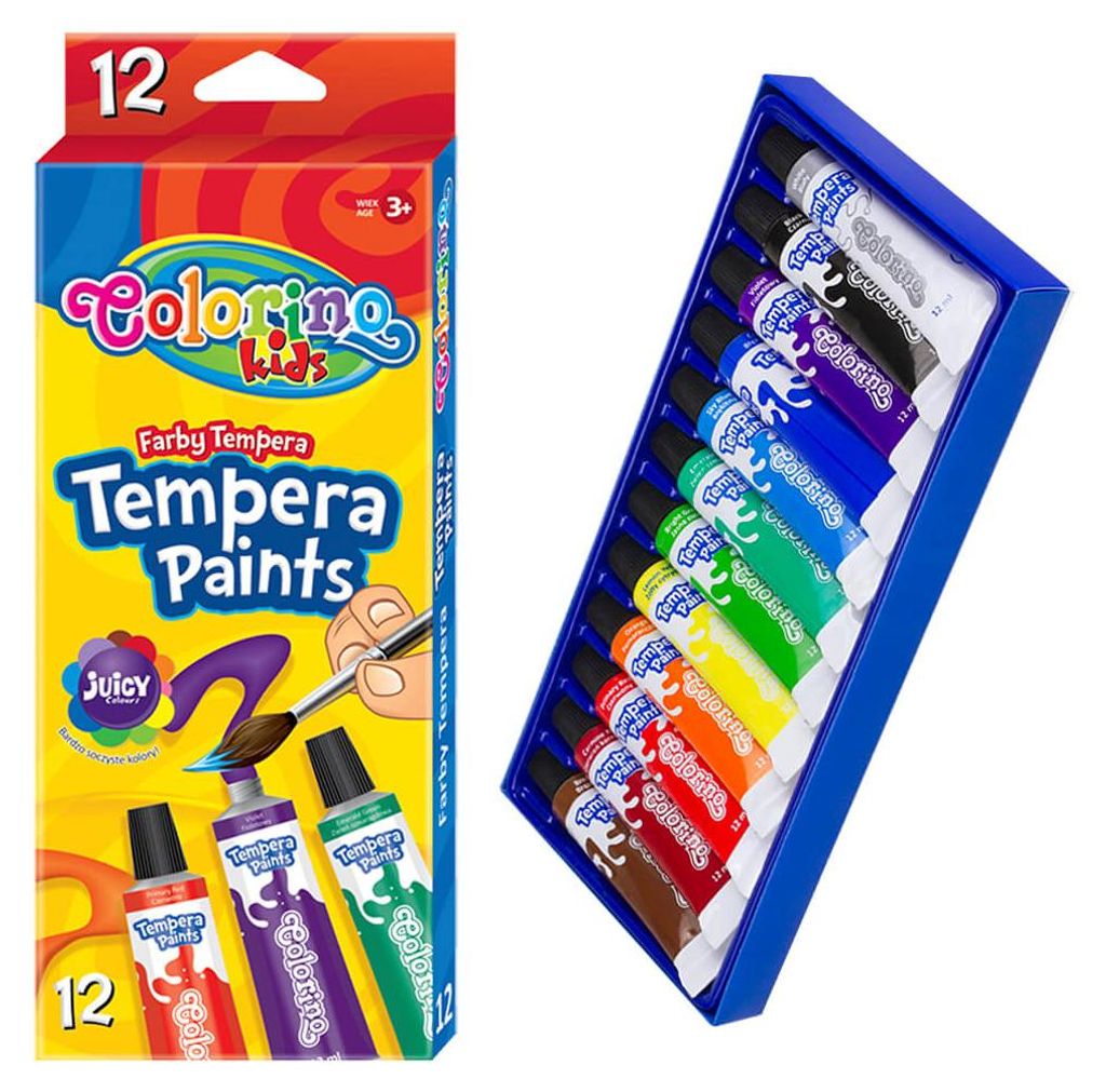 COLORINO SET 12er x 12ml SCHULMALFARBEN TUBE TEMPERA-FARBEN Produktbild 