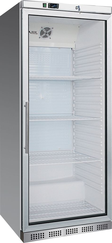 Kühlschrank LX600G mit 1 Glastür - Umluftkühlung, 605 Liter, Edelstahl