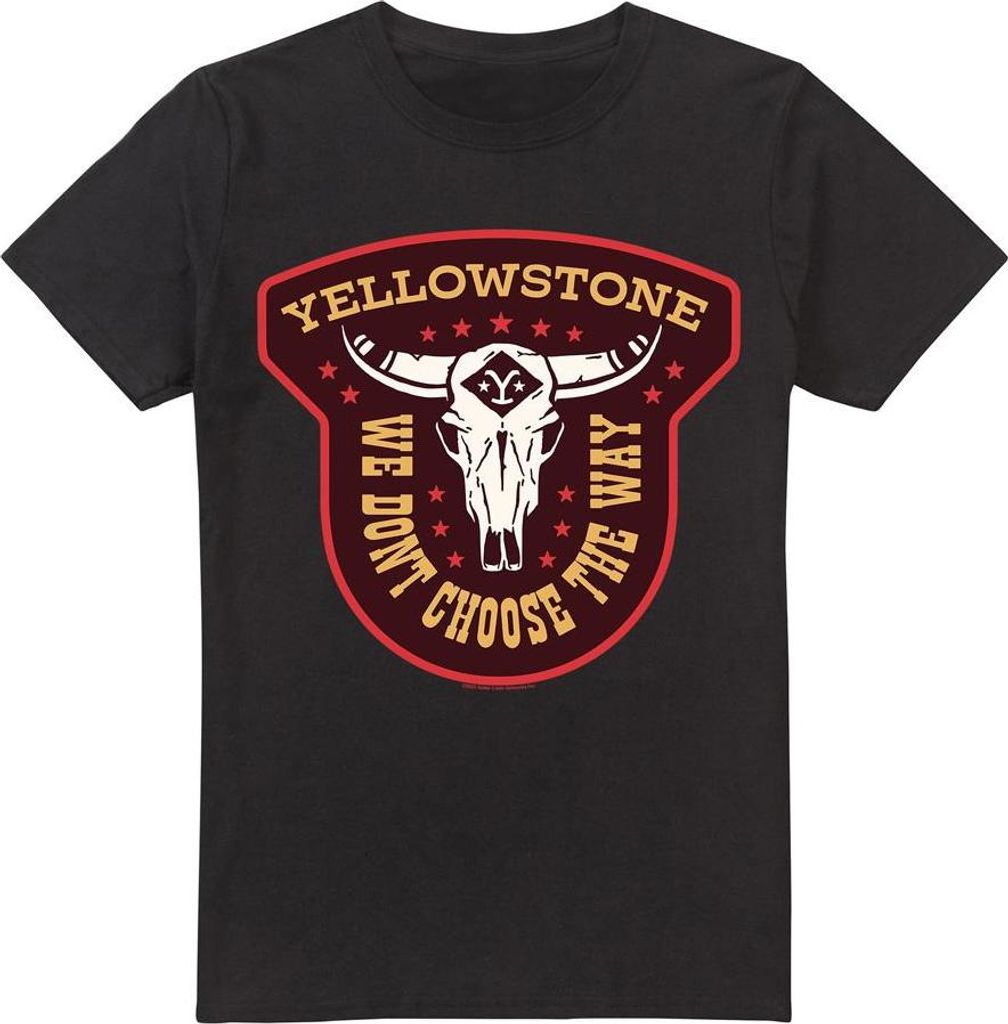 Yellowstone - "We Don ́t Choose The Way" T-Shirt für Herren/Damen Uni TV19870 (3XL) (Militärgrün/Weiß/Gelb)