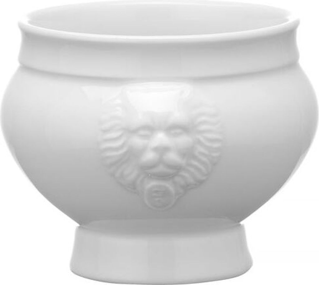 48x Suppenschüssel / Suppentasse Löwenkopf, Porzellan, weiß, 0,25L, Ø 12 cm