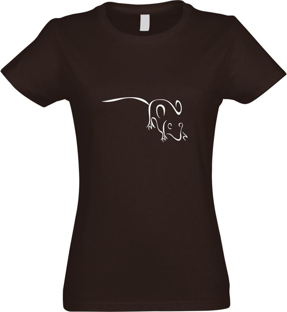 Kiwistar - T-Shirt tailliert - Damen - Chocolate - Maus - mit Motiv Bedruckt - Funshirt Design - Sport - Freizeit - Damen - S