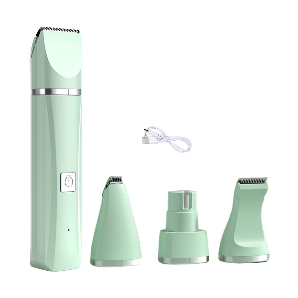 Set Katzenhaarschneider, leiser kabelloser Handrasierer für Hunde, USB-Aufladung, 4-in-1-Elektro-Haustierpflegeset mit 4 Klingen für langhaarige ...