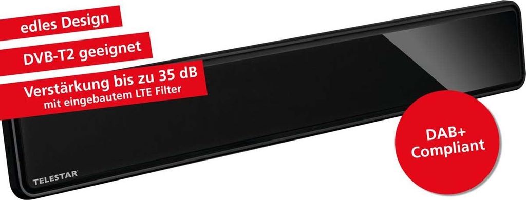 Telestar ANTENNA 12 LTE, Drinnen, Schwarz, 35 dB, DVB-T, Produktbild 