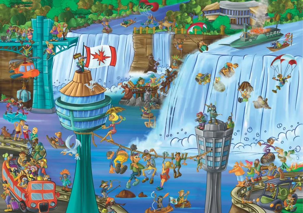 Puzzle anti-stress Niagara Falls Cartoon D-Toys 1000 pièces robuste