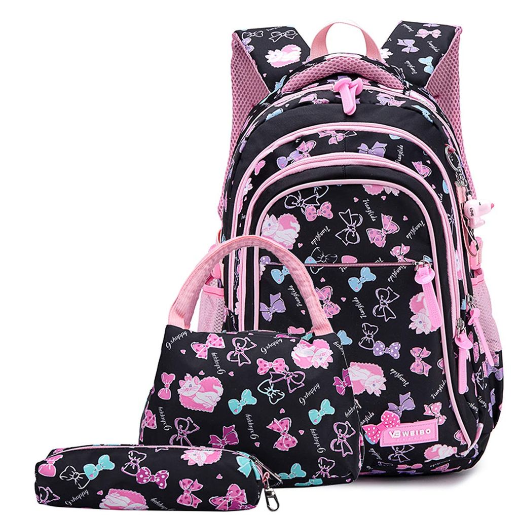 Damen Mädchen Kinder Katze Rucksack Schulrucksack Schultasche Ranzen Taschen DE 