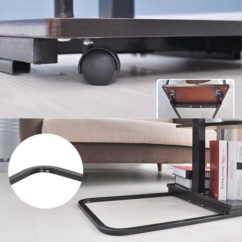 Verstellbarer Laptoptisch mit Rädern und 3-stufigem Lagerregal