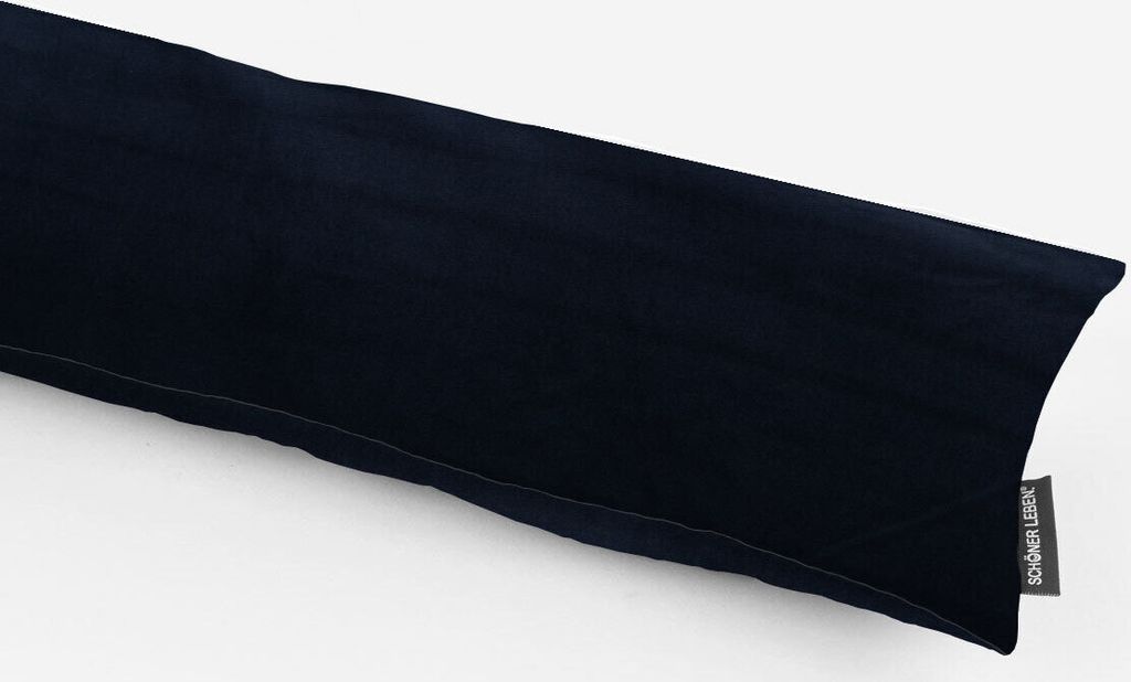 SCHÖNER LEBEN. Zugluftstopper Velvet Samt ein nachtblau div. Größen Auswahl 130cm Länge