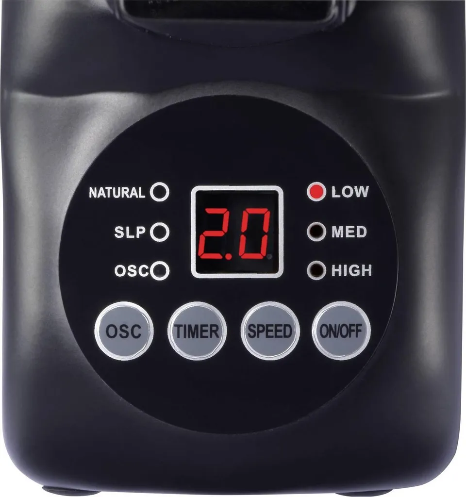 Sygonix Ventilateur mural noir 45cm avec télécommande et minuterie