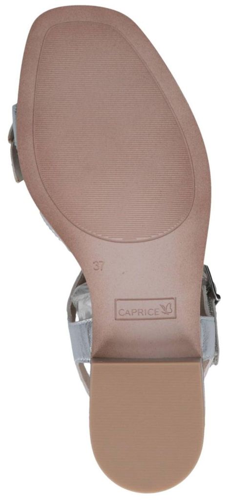 Caprice Damen Sandale aus Leder mit Strass und Karree Form 9-28203-46, Größe:41 EU, Farbe:Silber