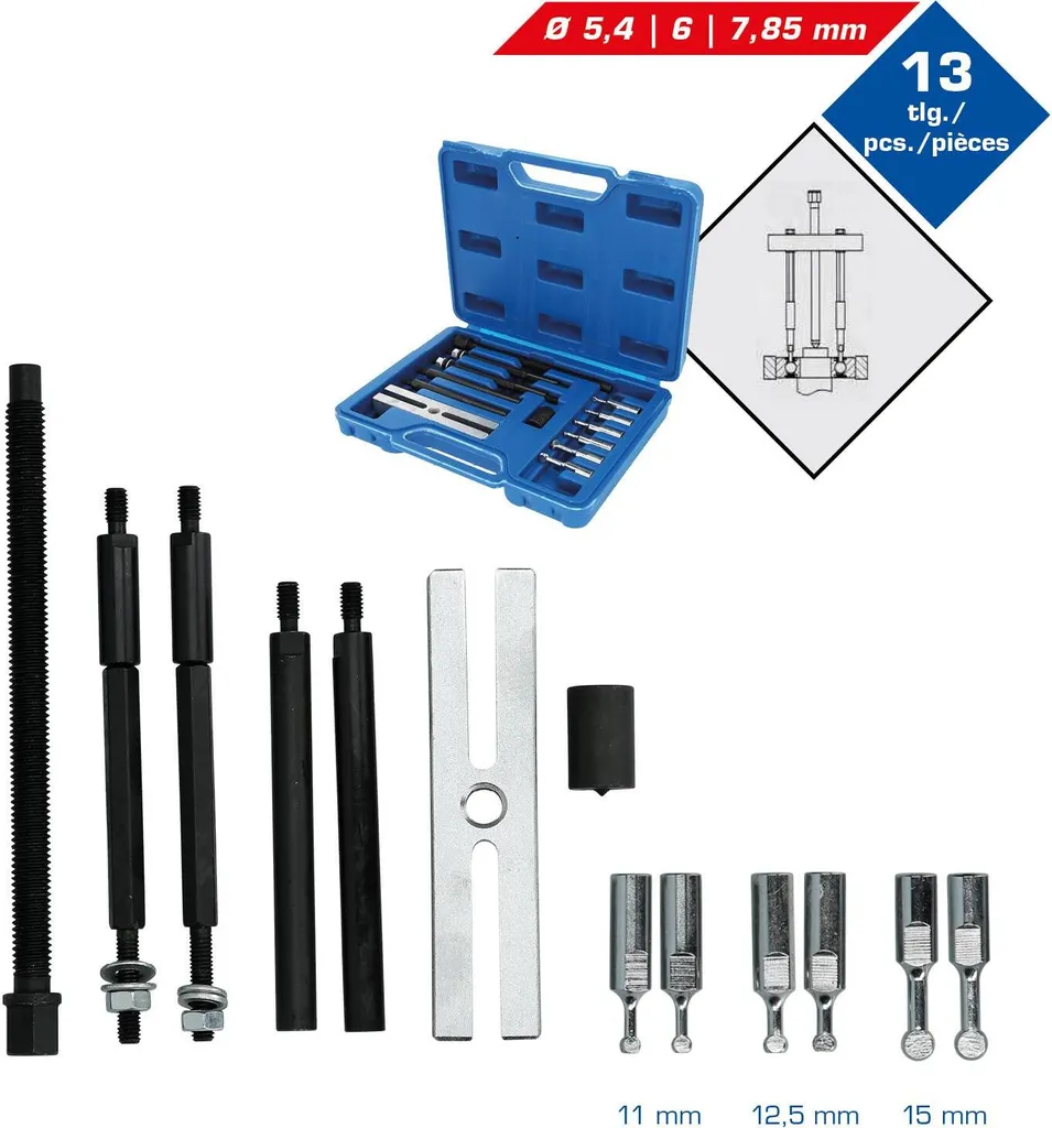 Extracteurs de roulements robustes en acier forgé - Set de 13 pièces