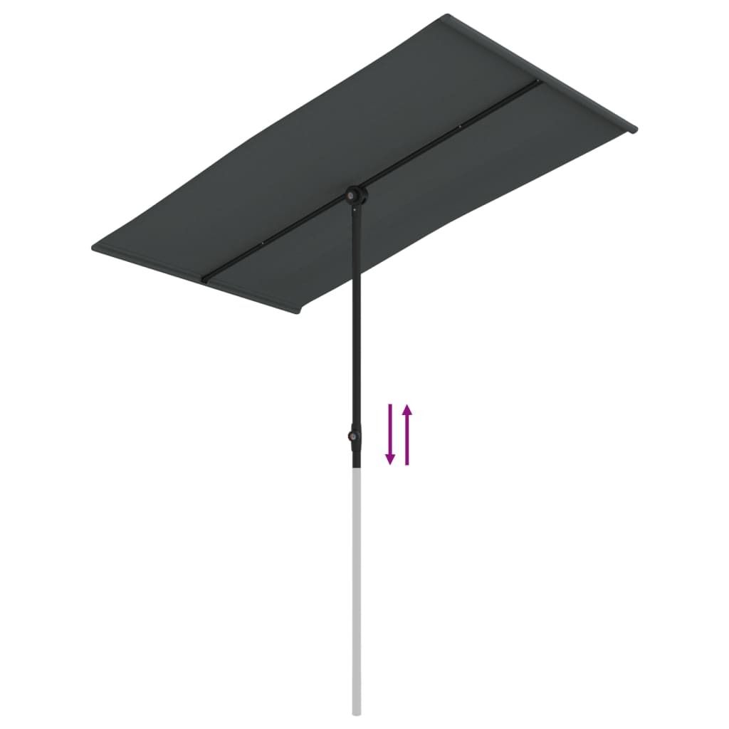 vidaXL Slnečník s hliníkovou tyčou 180x110 cm antracitový Obrázok produktu 