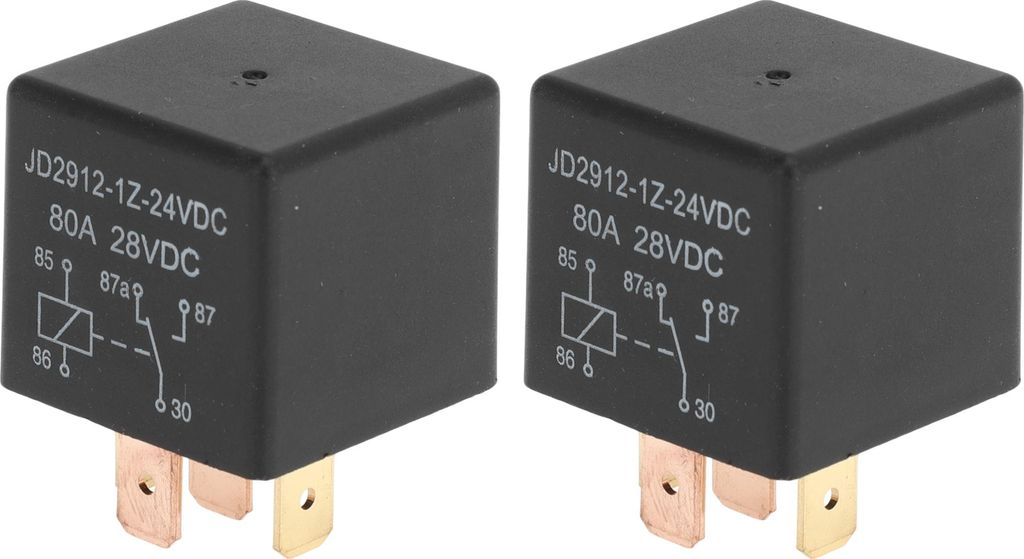 5 Pins 24V 80A Auto-Relais Mehrzweck wasserdichtes Auto-Relais 2 Stück Schwarz
