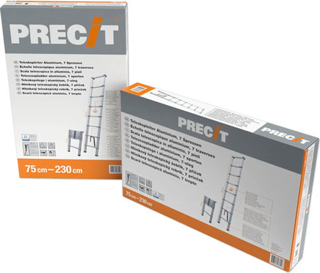 PRECIT Teleskopleiter Aluminium 2,3 m 7 Sprossen