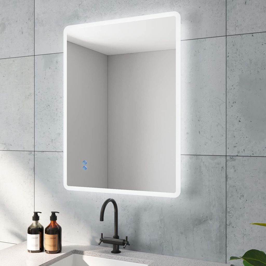Badspiegel Beleuchtet LED Badezimmerspiegel 60x80cm BORAS Produktbild 