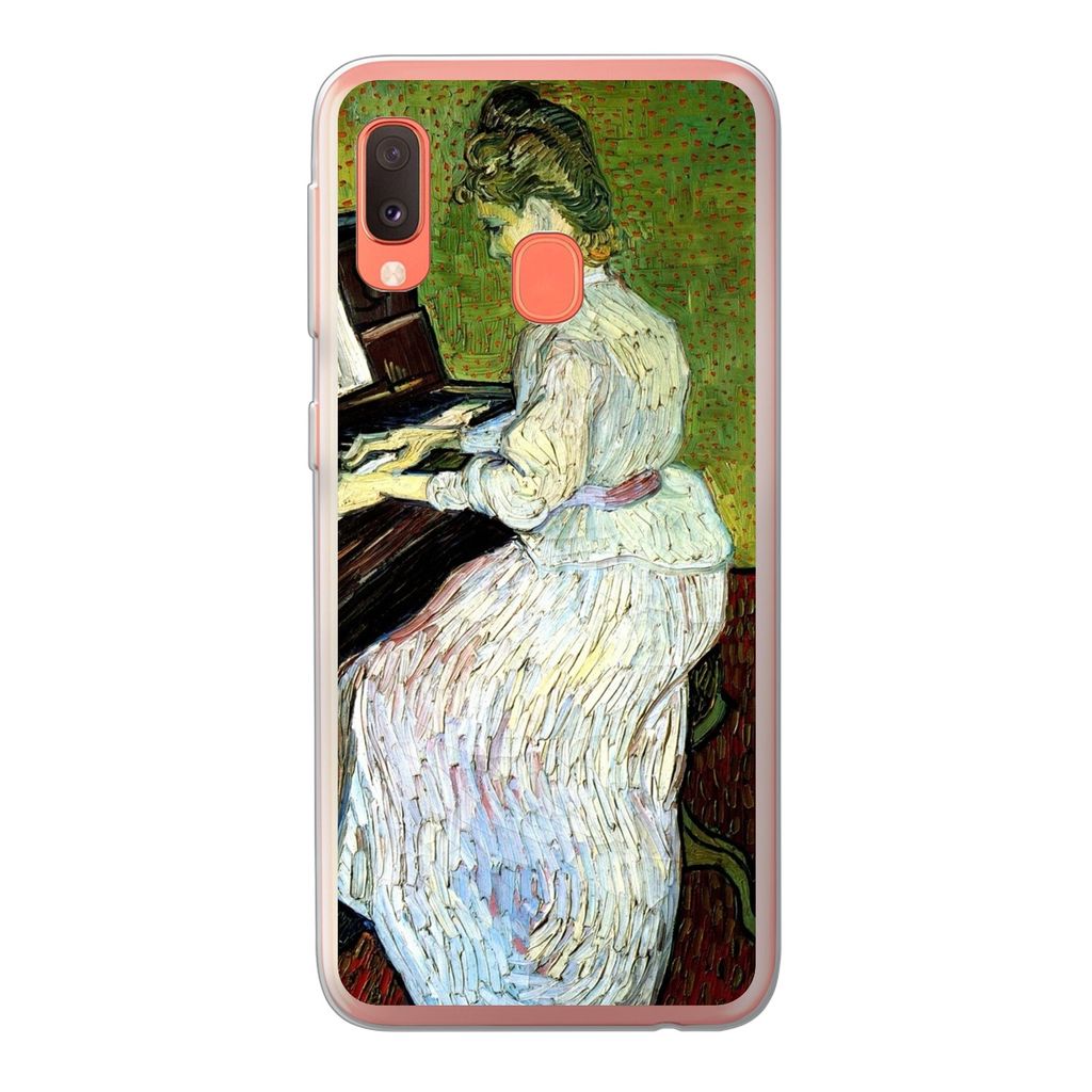 MuchoWow Handyhülle Schutzhülle Hülle für Samsung Galaxy A20e Marguerite Gachet am Klavier - Vincent van Gogh Silikon Softcase Handy Hülle -...