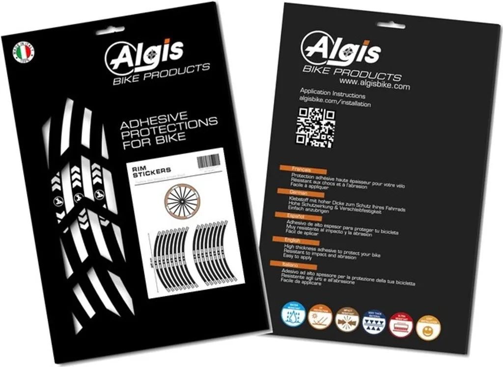 Stickers Jante Moto Flèches Noirs ALGIS Texture pour Décoration de Roue